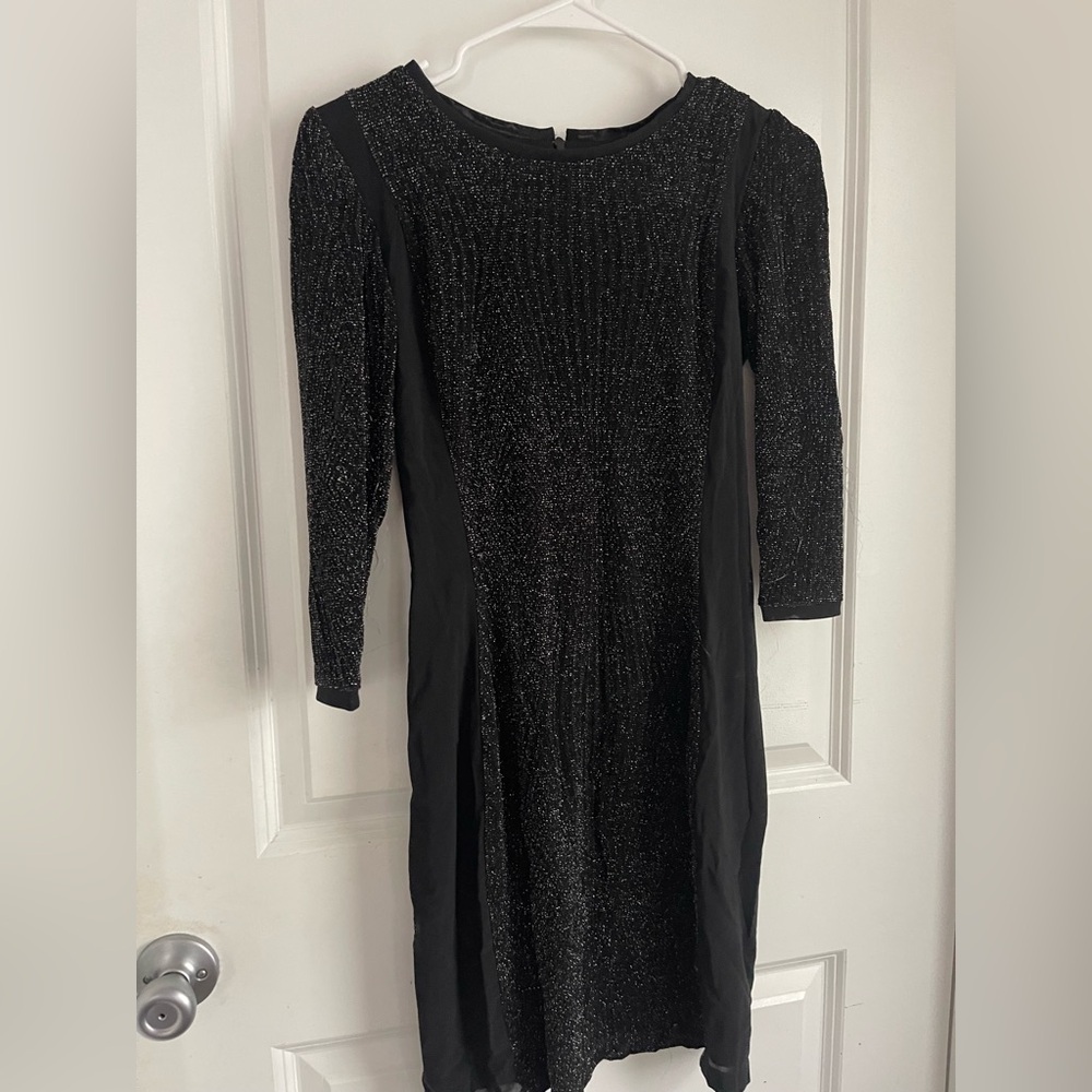 Black Jospeh ribkoff Sparkly Long Sleeve Dress